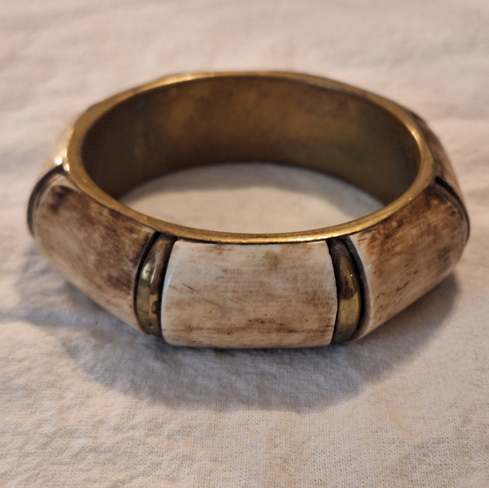 Bone and bronze bangle